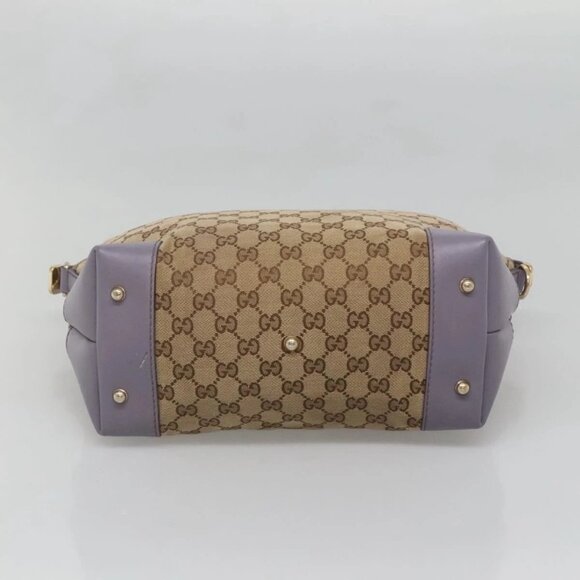 GUCCI GG Canvas Heart Bit Tote Bag Gold Beige 269957 Auth BA4579 - Picture 7 of 16